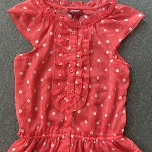 orange Polka-dot Button up shirt